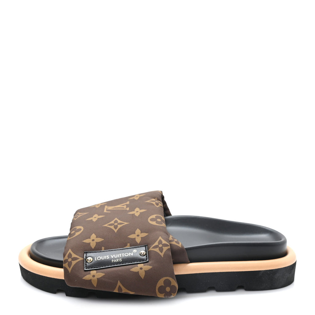 Nylon Monogram Pool Pillow Comfort Mule 36 Cacao Brown