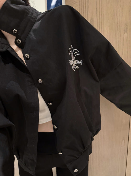 Embroidered Stand-Collar Jacket