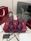 Monogram Embroidered Stiletto Sandals