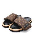 Nylon Monogram Pool Pillow Comfort Mule 36 Cacao Brown
