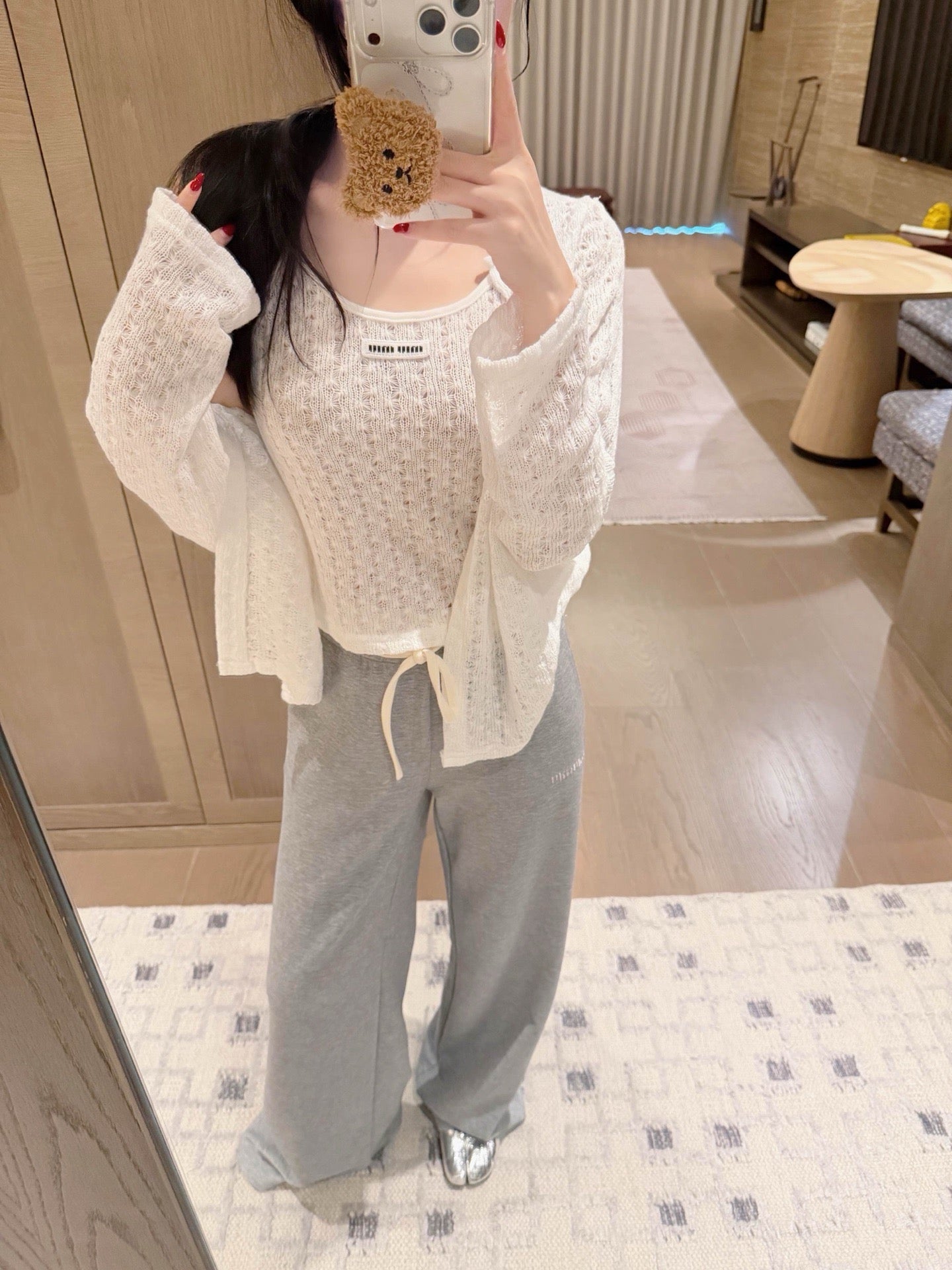 Sheer Lace Knit Layering Top