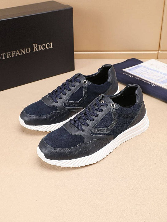 Calfskin leather and suede Octane sneakers