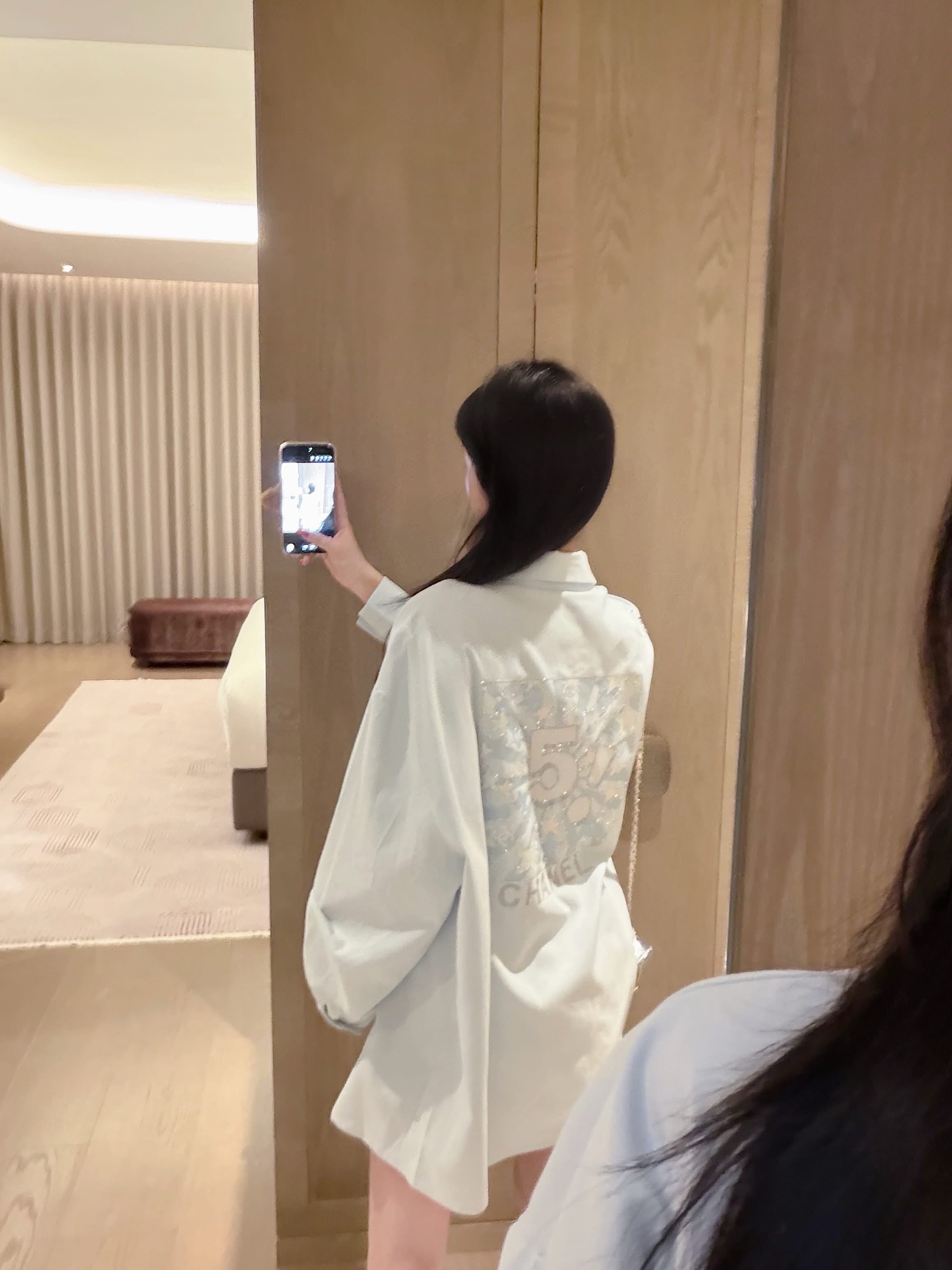 Soft Embellished Logo Button-Up Shirt
