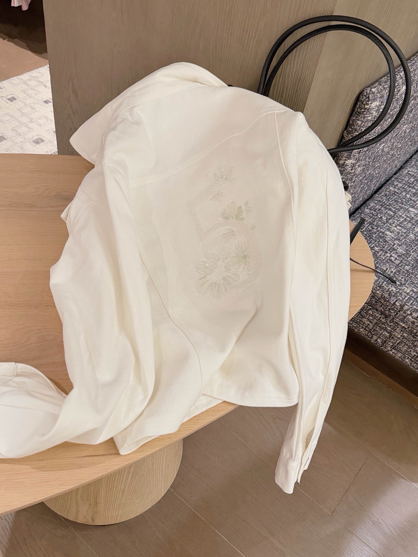 Ivory White Denim Jacket
