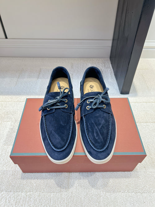 Classic Suede Boat Loafers – Casual Lace-Up Deck Shoes