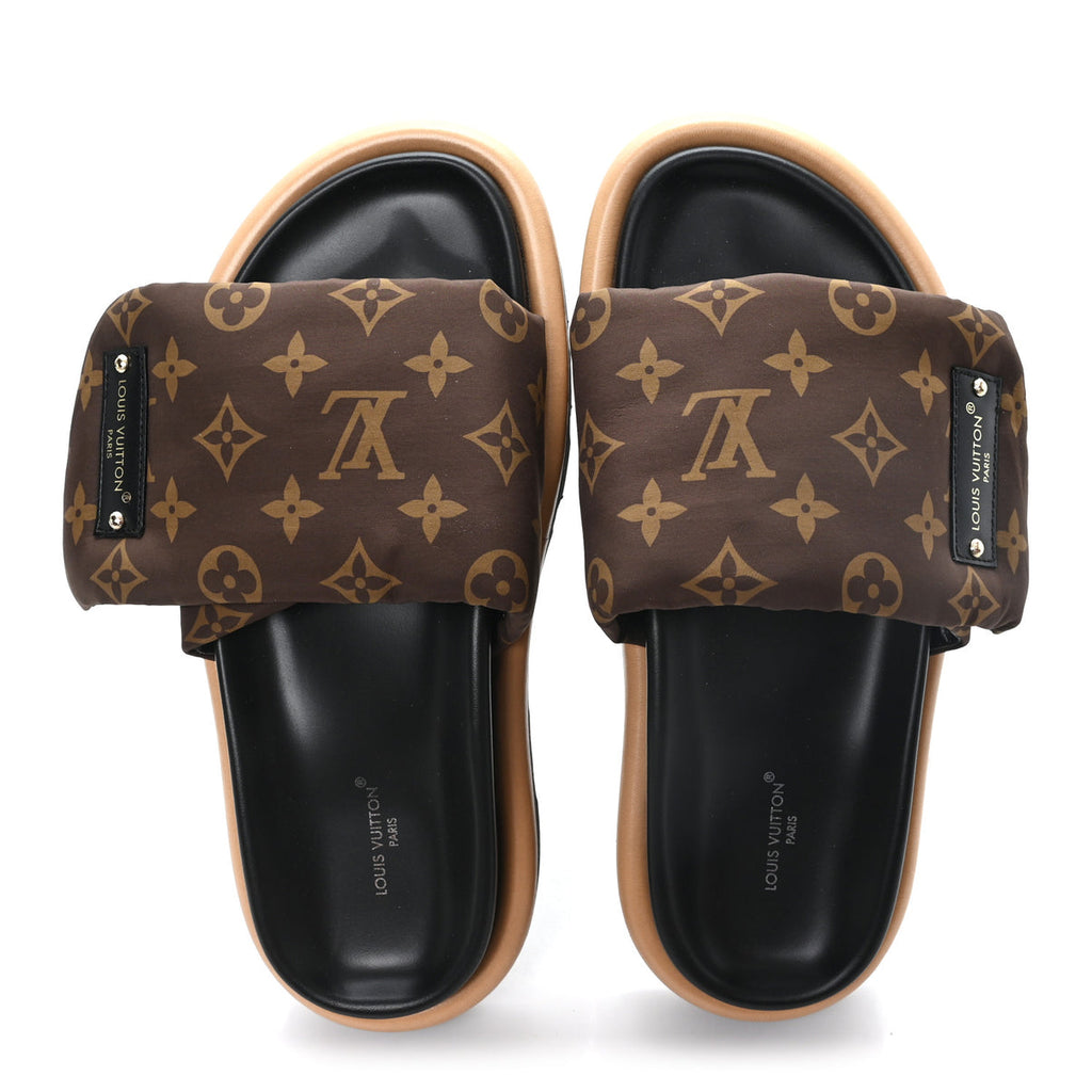 Nylon Monogram Pool Pillow Comfort Mule 36 Cacao Brown