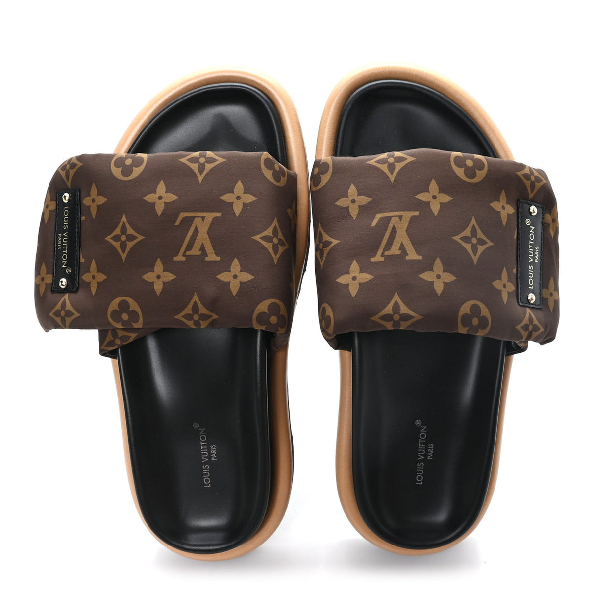 Nylon Monogram Pool Pillow Comfort Mule 36 Cacao Brown