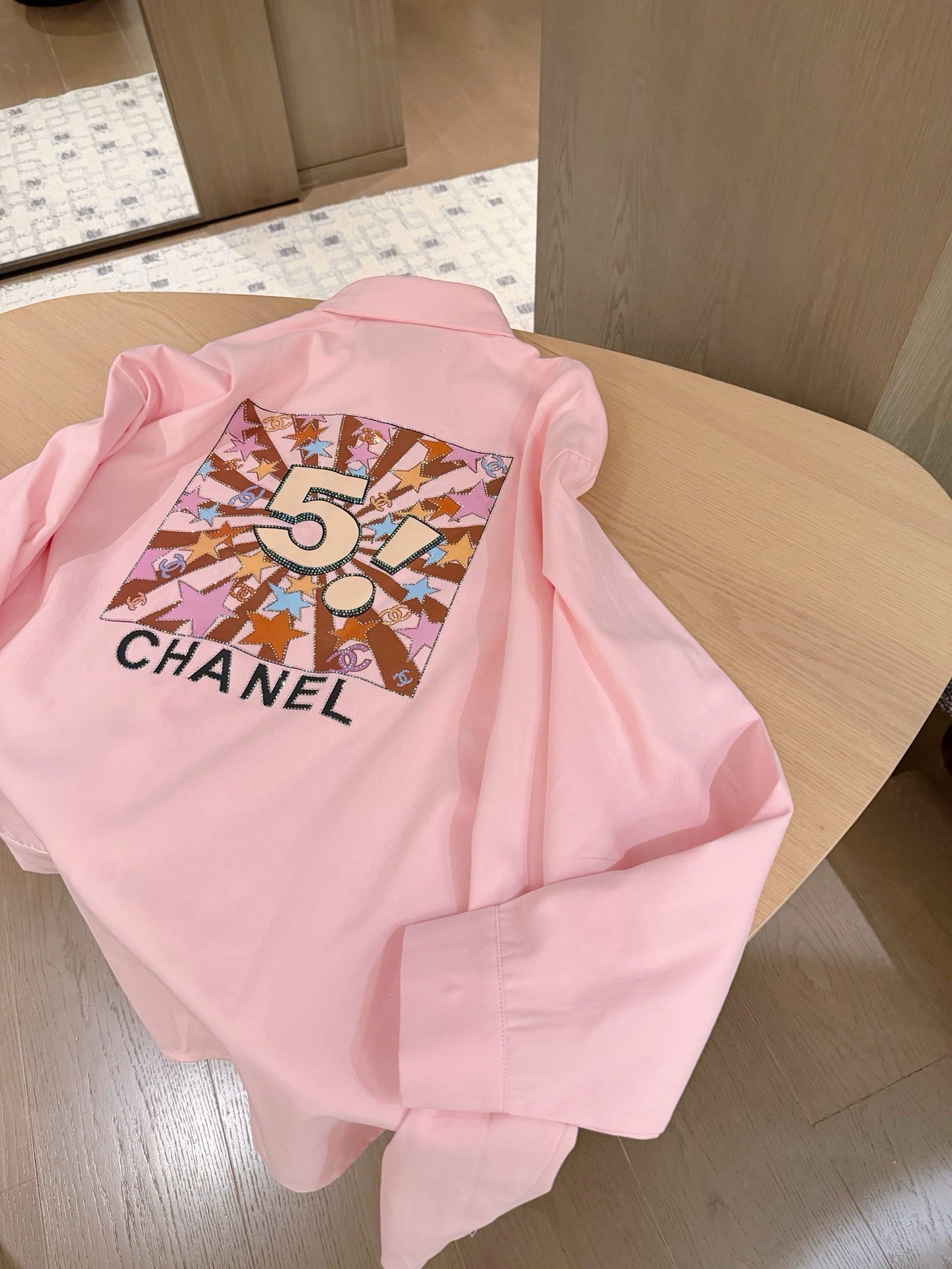 Soft Embellished Logo Button-Up Shirt
