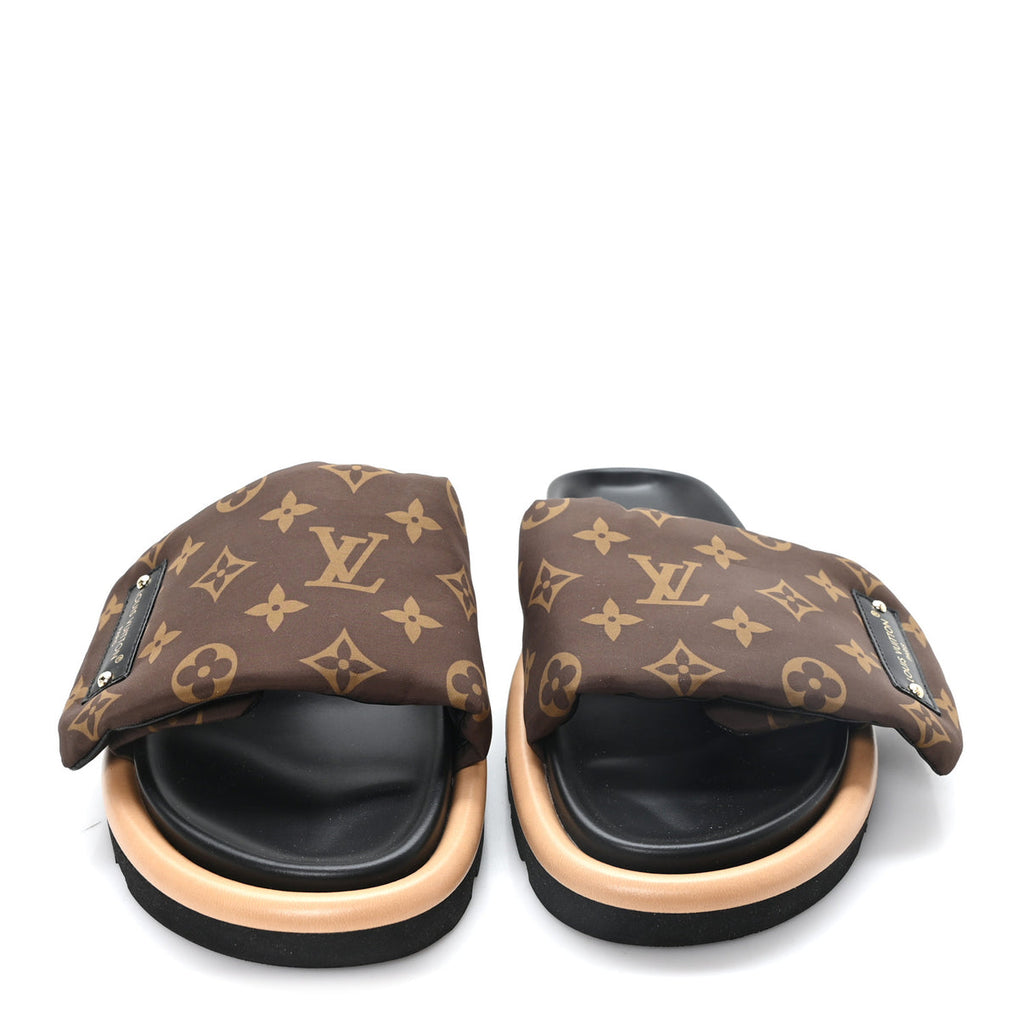Nylon Monogram Pool Pillow Comfort Mule 36 Cacao Brown