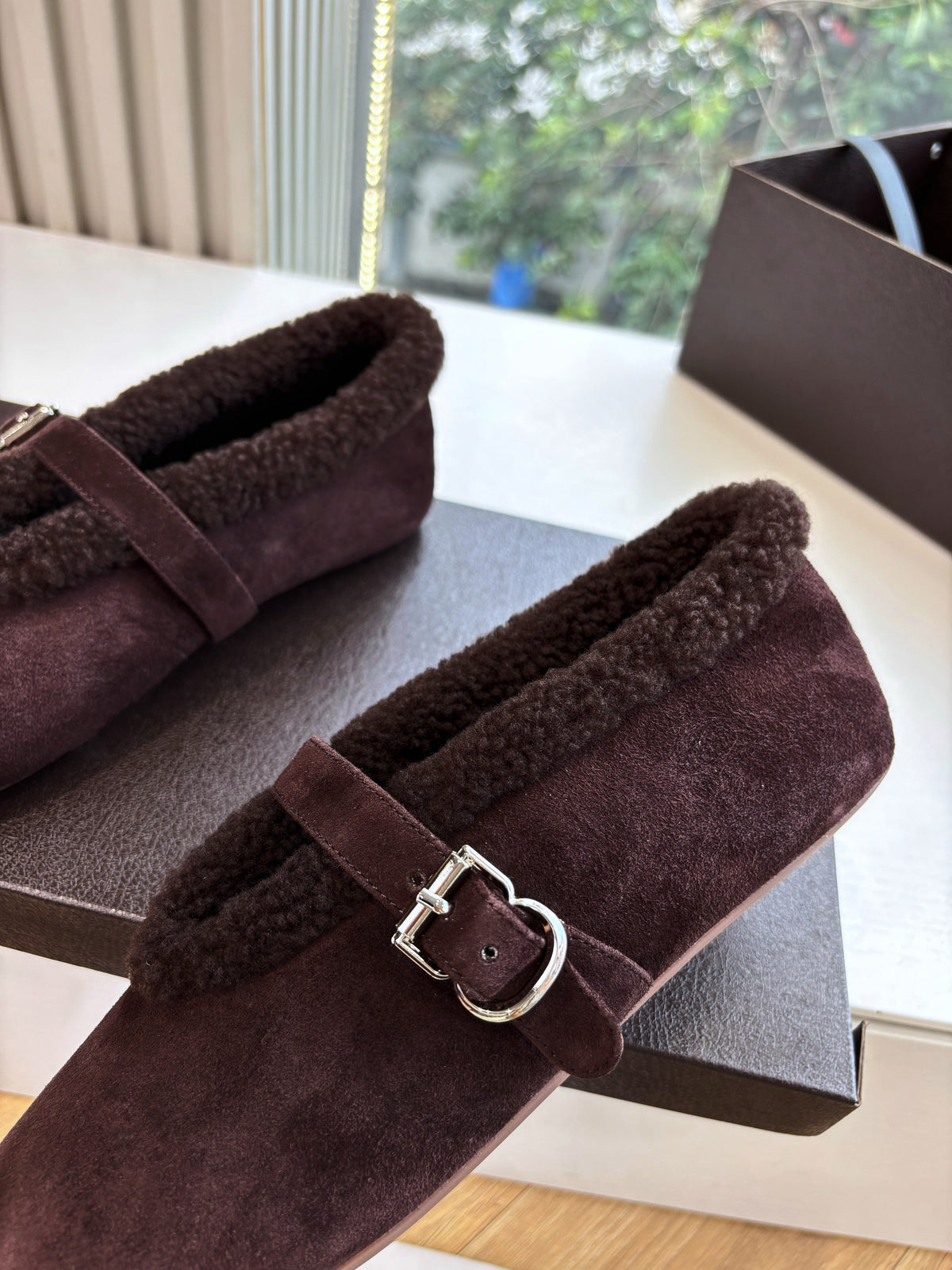 BALLET FLATS IN MERINO SHEARLING