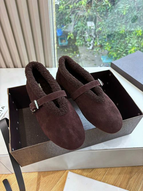 BALLET FLATS IN MERINO SHEARLING