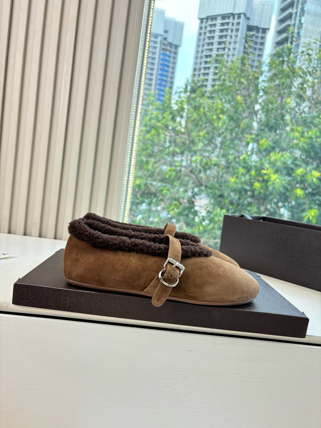BALLET FLATS IN MERINO SHEARLING