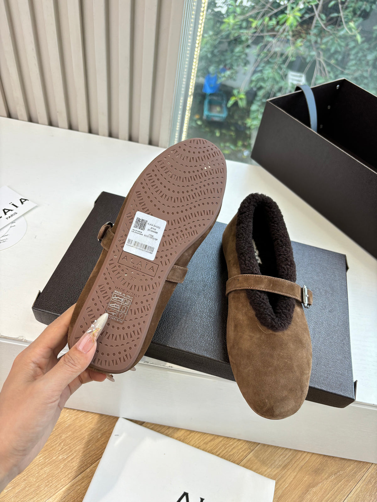 BALLET FLATS IN MERINO SHEARLING