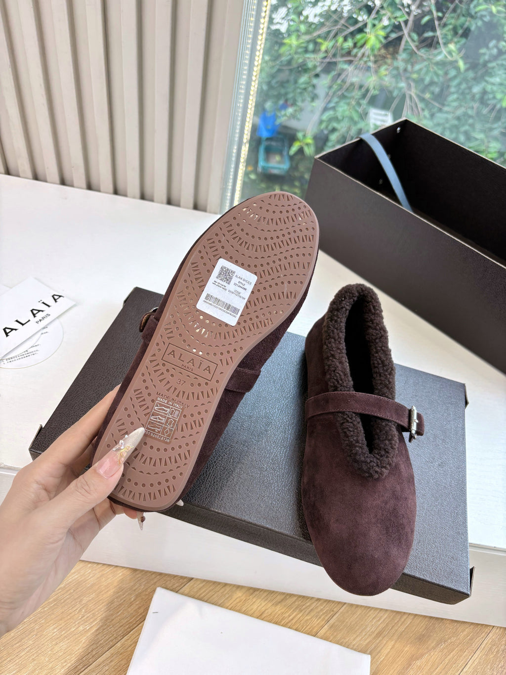 BALLET FLATS IN MERINO SHEARLING