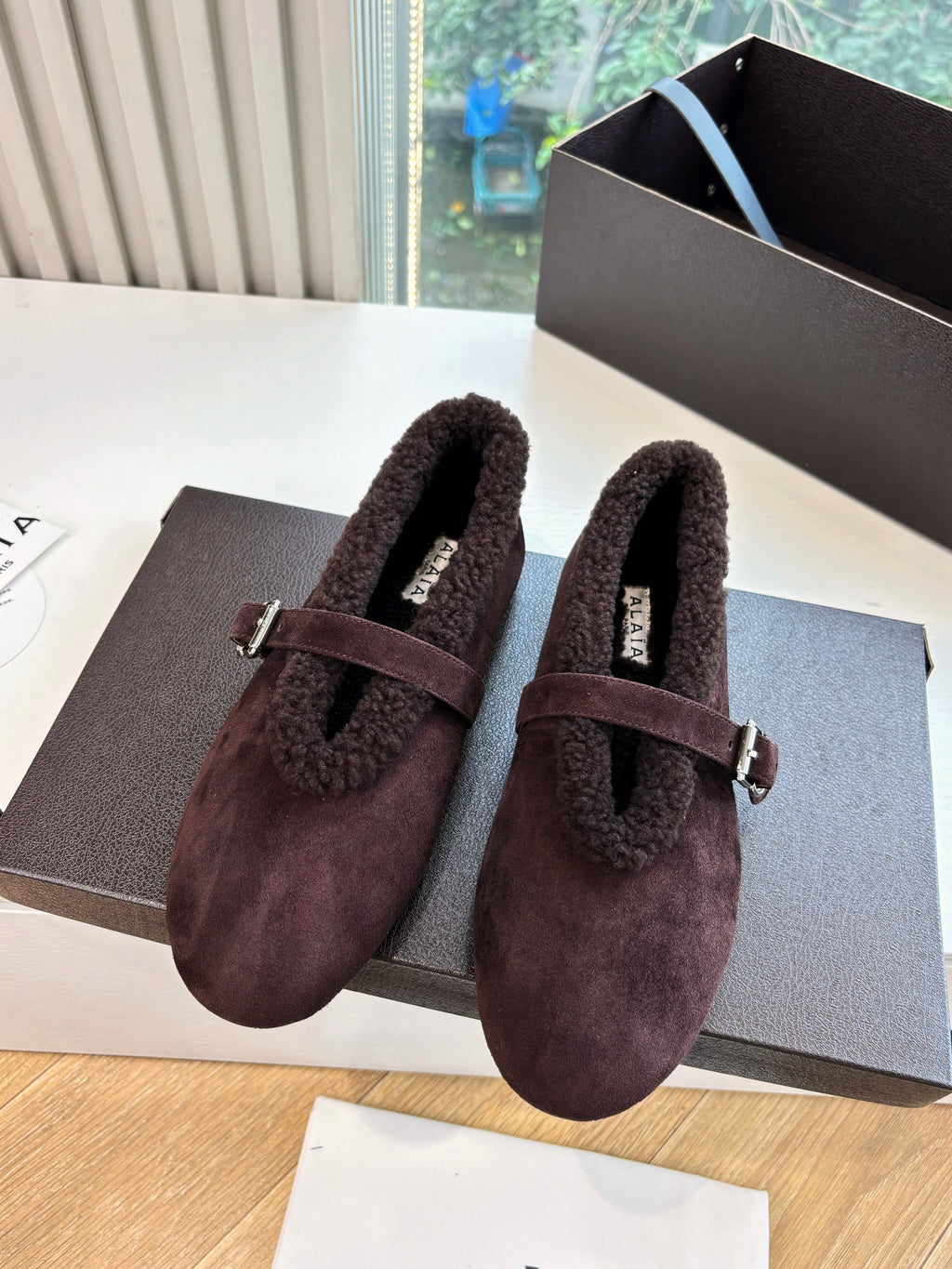 BALLET FLATS IN MERINO SHEARLING