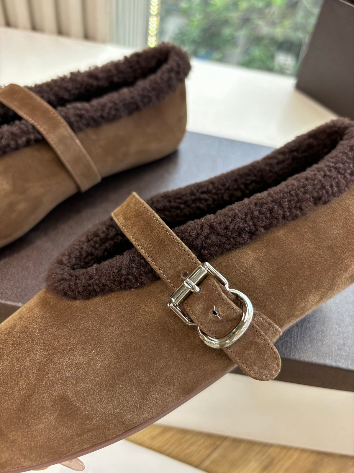 BALLET FLATS IN MERINO SHEARLING