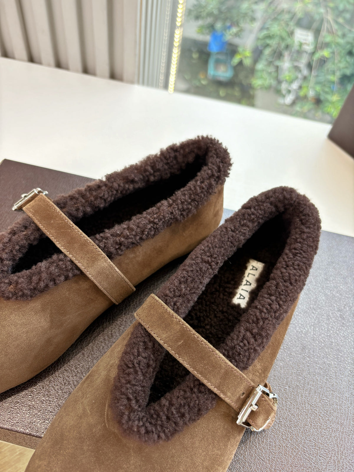 BALLET FLATS IN MERINO SHEARLING