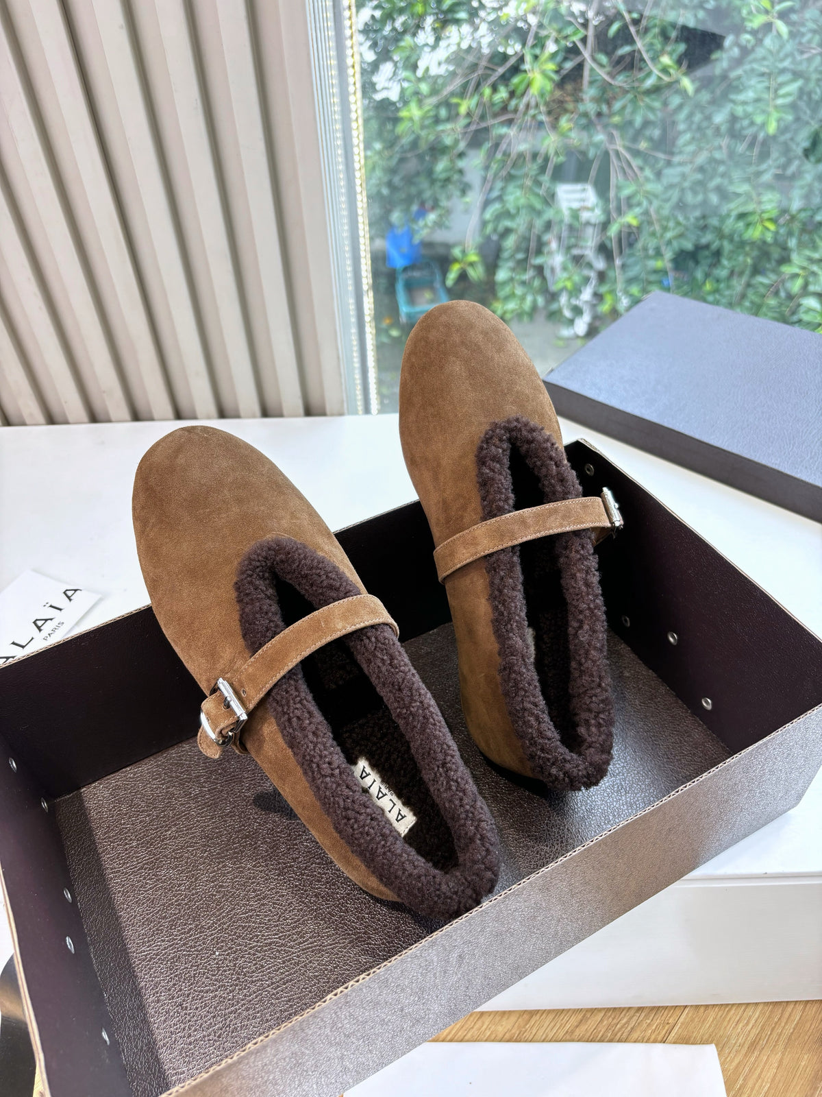 BALLET FLATS IN MERINO SHEARLING