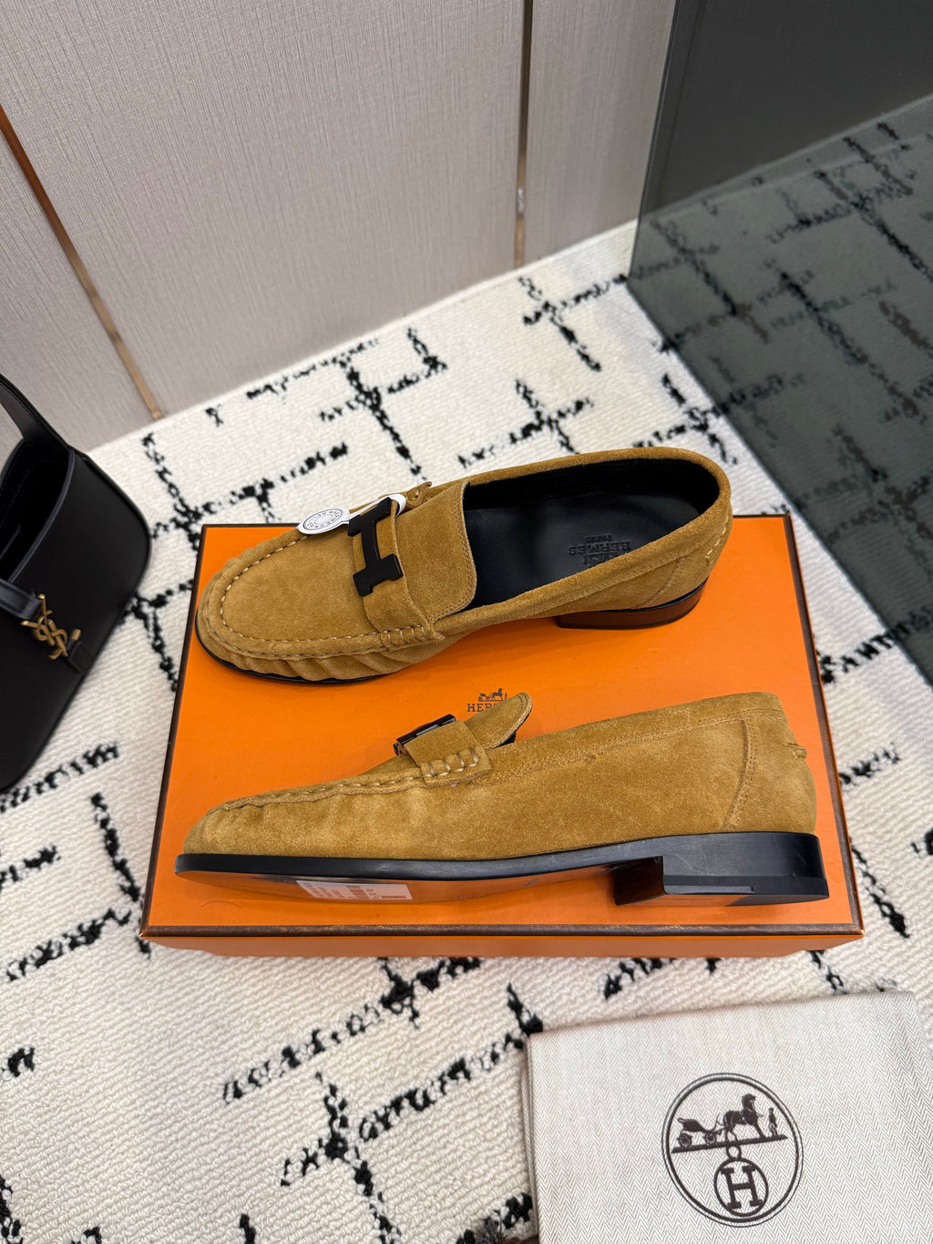 Loafer in suede goatskin with iconic "Paris" buckle
