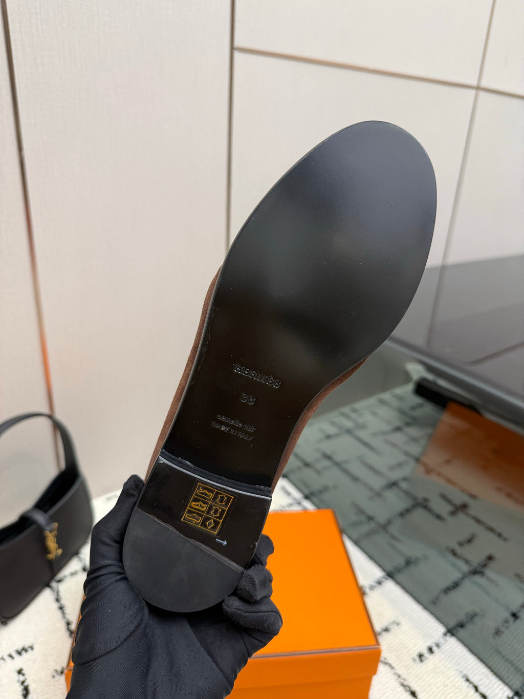 Loafer in suede goatskin with iconic "Paris" buckle