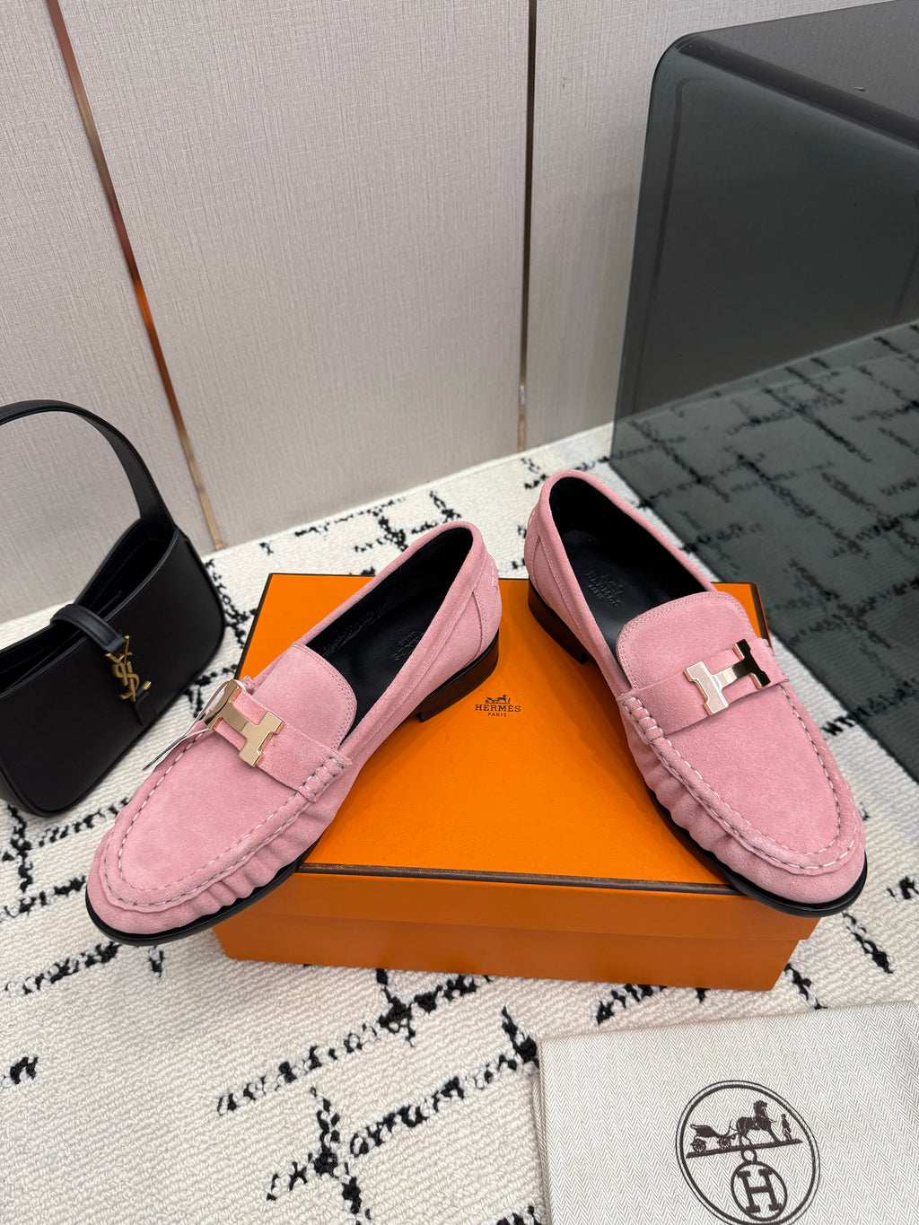 Loafer in suede goatskin with iconic "Paris" buckle