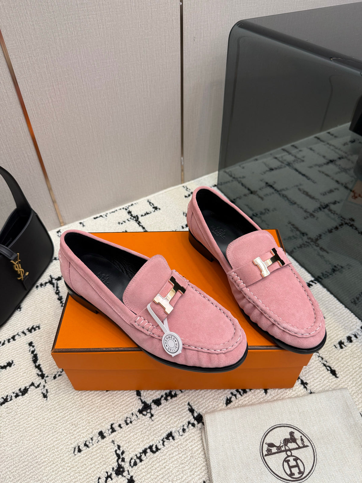 Loafer in suede goatskin with iconic "Paris" buckle
