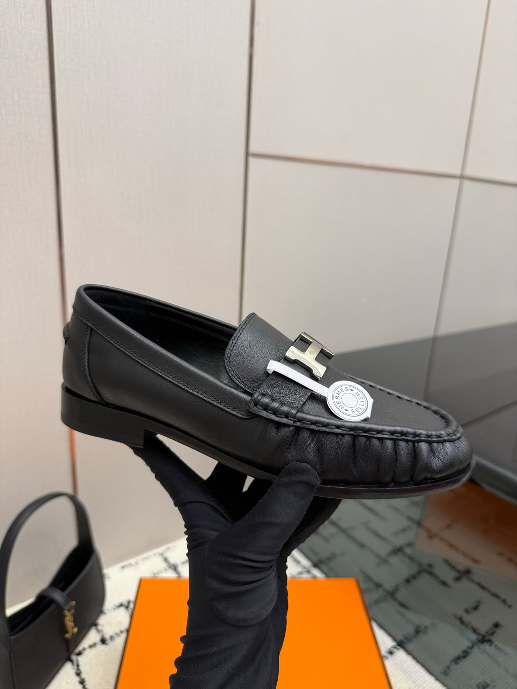 Loafer in suede goatskin with iconic "Paris" buckle