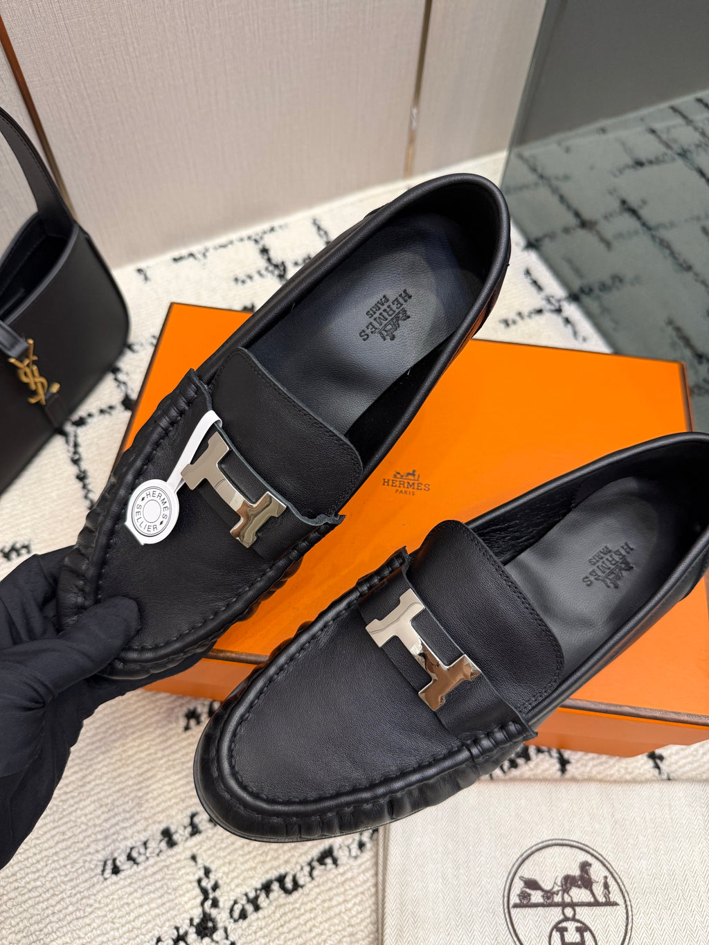 Loafer in suede goatskin with iconic "Paris" buckle