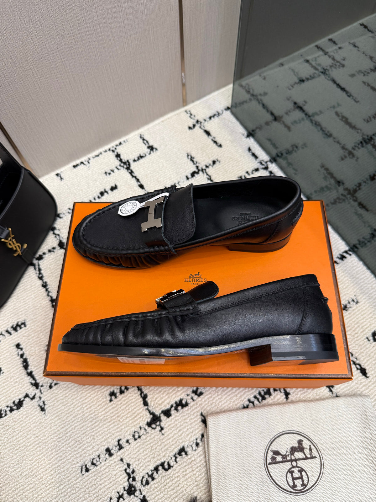 Loafer in suede goatskin with iconic "Paris" buckle