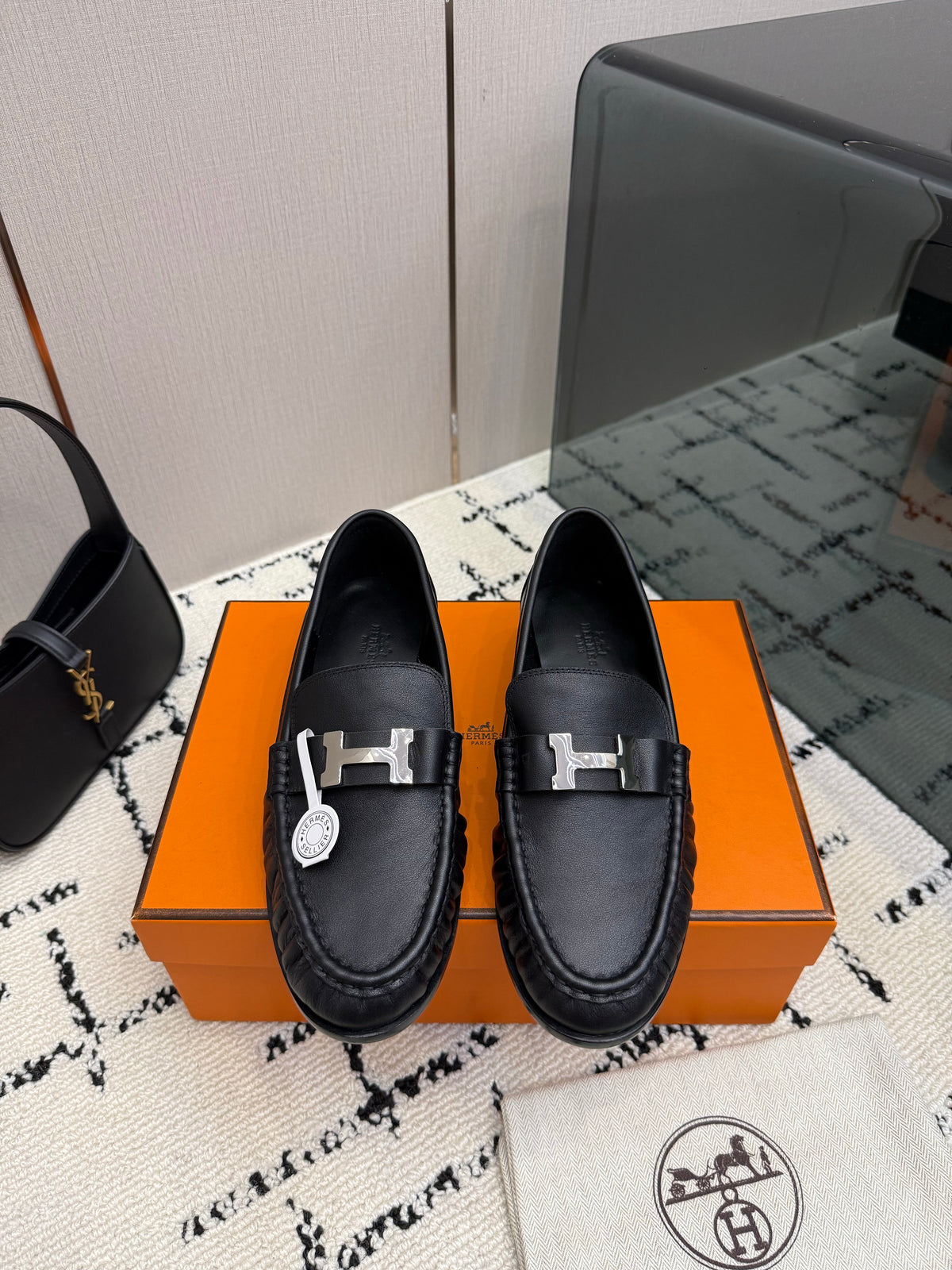 Loafer in suede goatskin with iconic "Paris" buckle