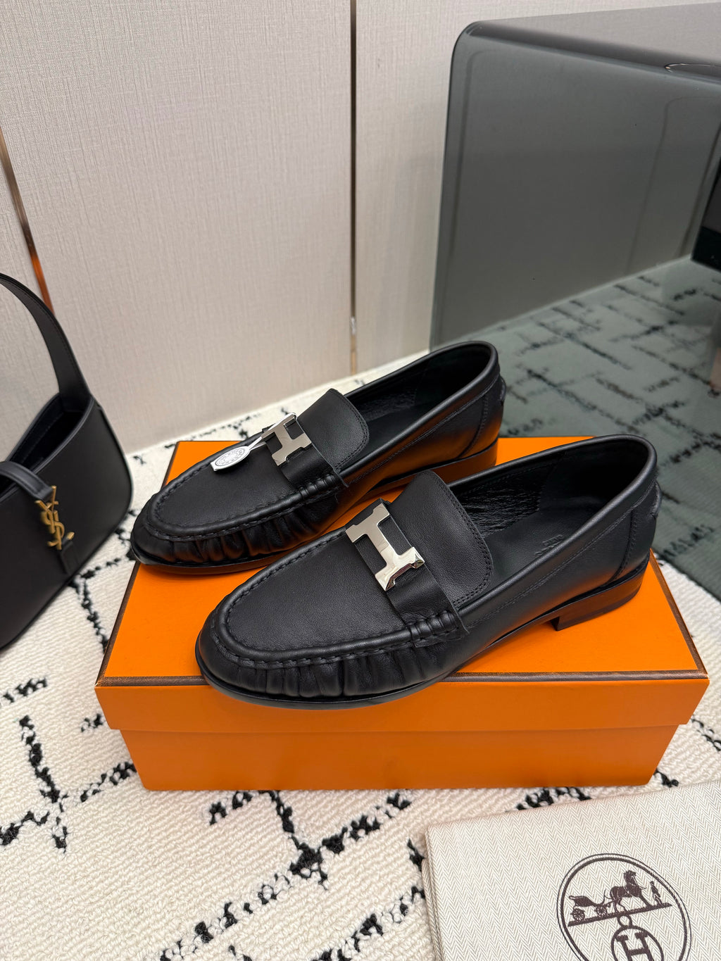 Loafer in suede goatskin with iconic "Paris" buckle
