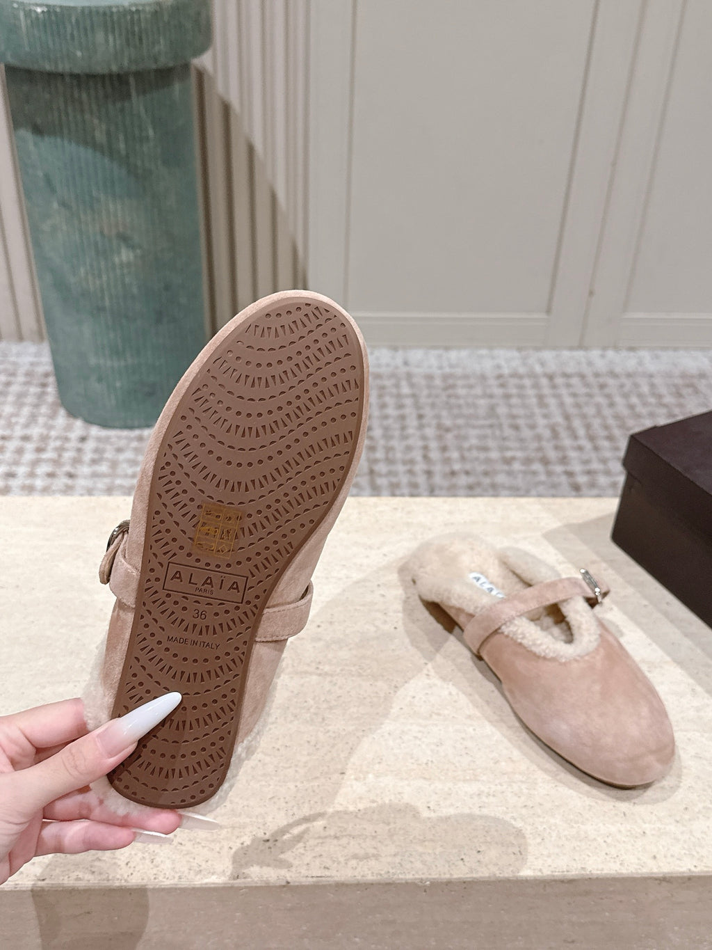 Brown Shearling-Lined Loafers