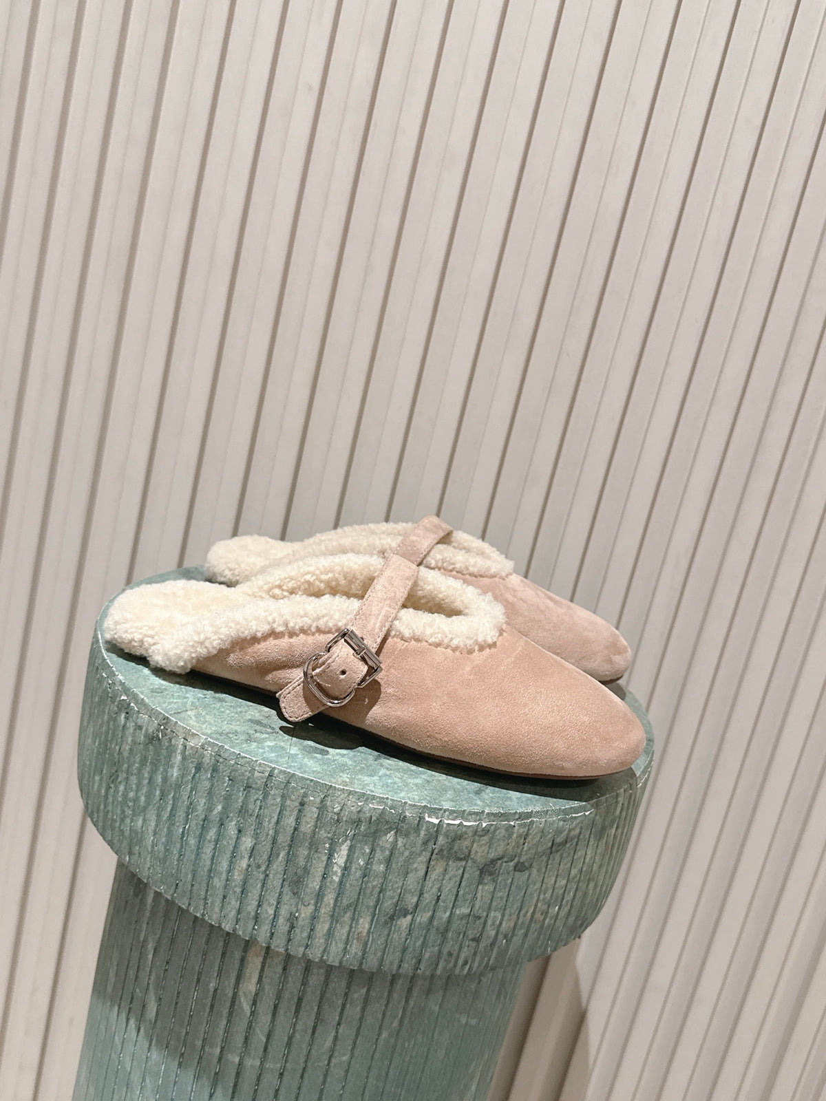 Brown Shearling-Lined Loafers