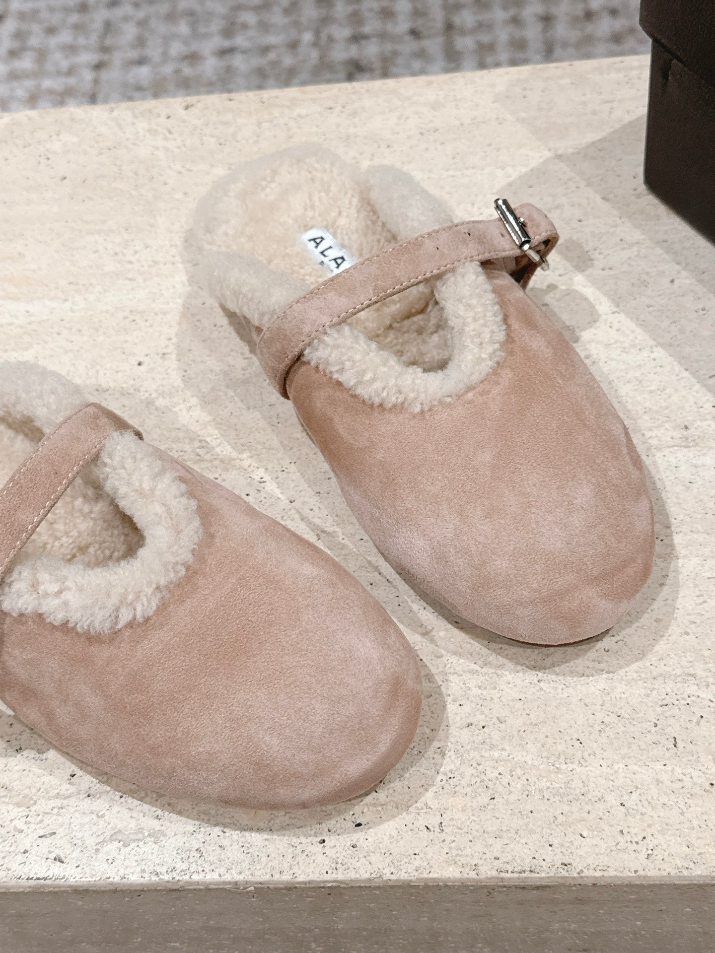 Brown Shearling-Lined Loafers