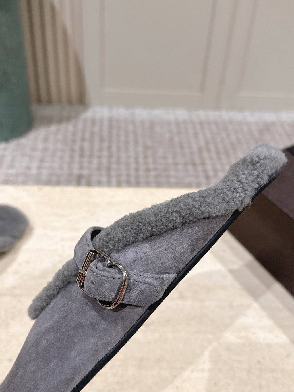 Brown Shearling-Lined Loafers