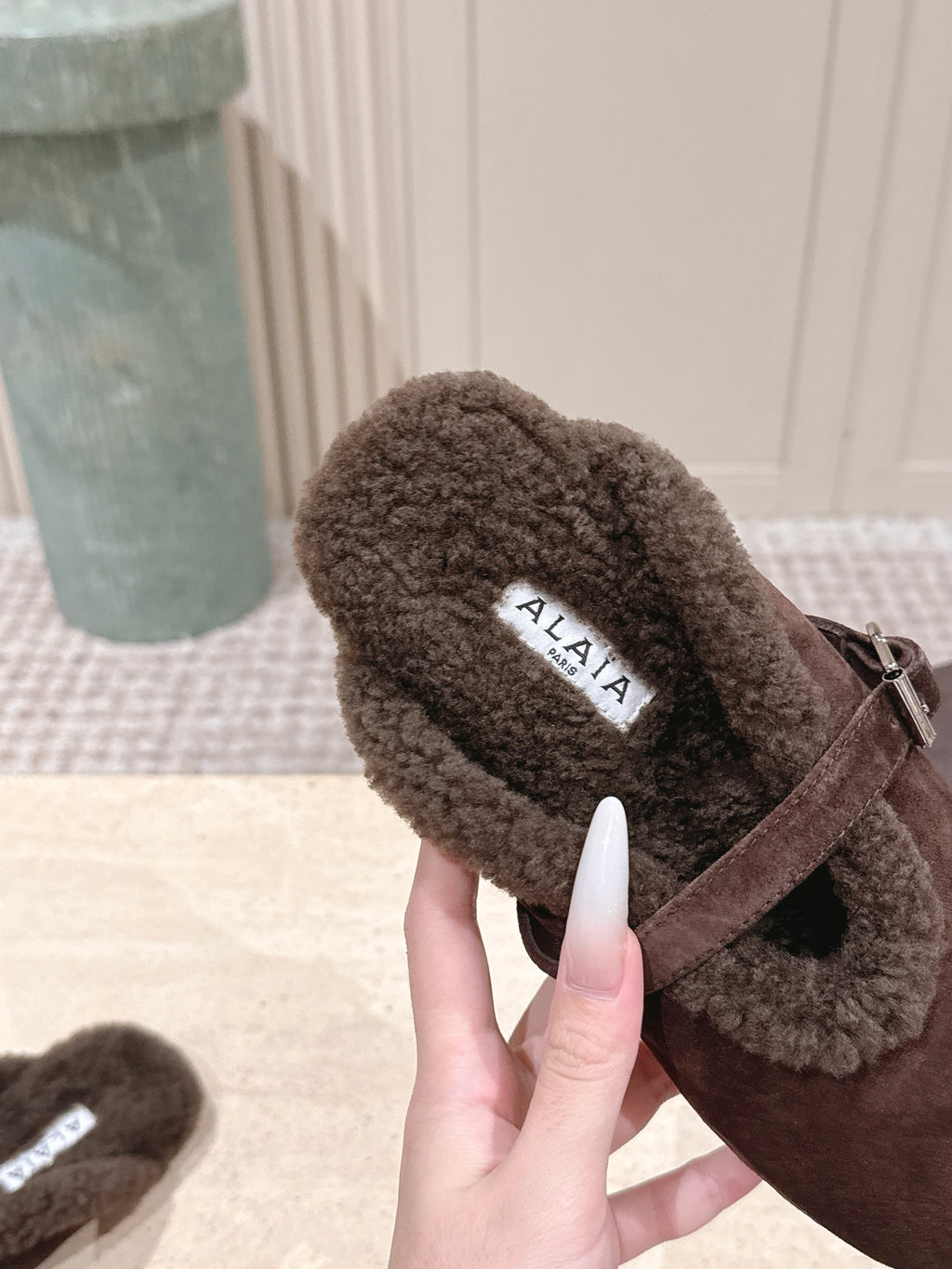 Brown Shearling-Lined Loafers