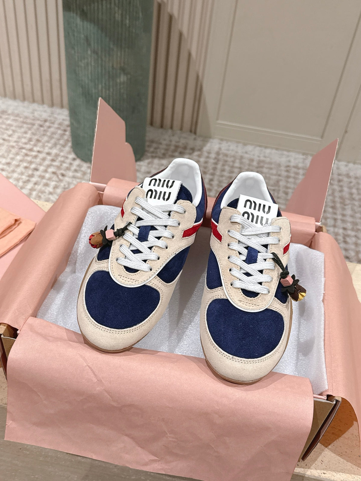 suede and shearling sneakers