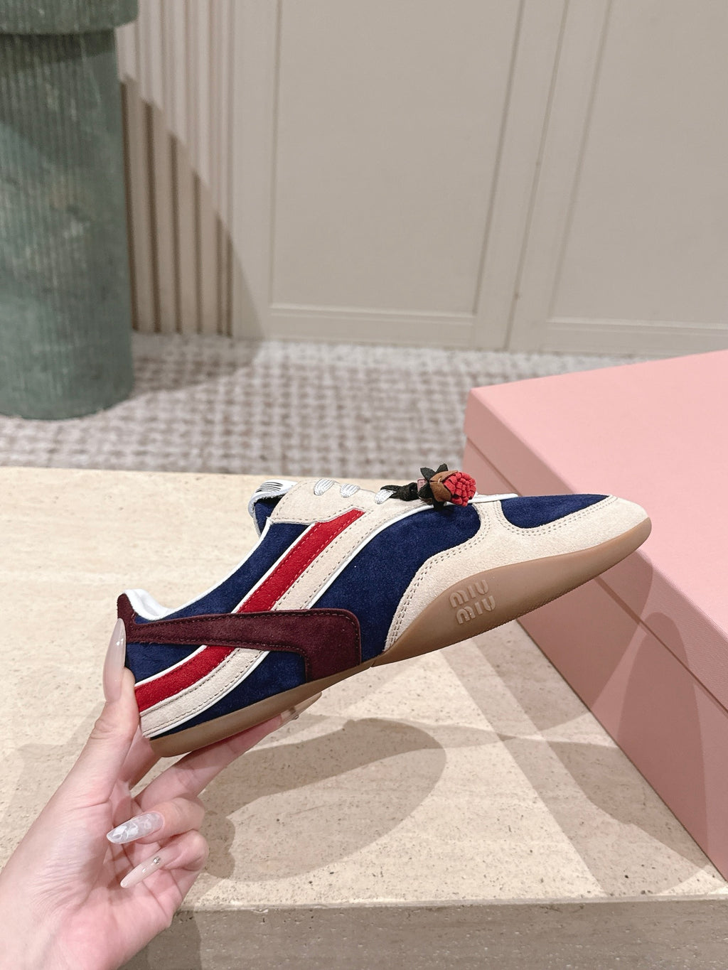 suede and shearling sneakers