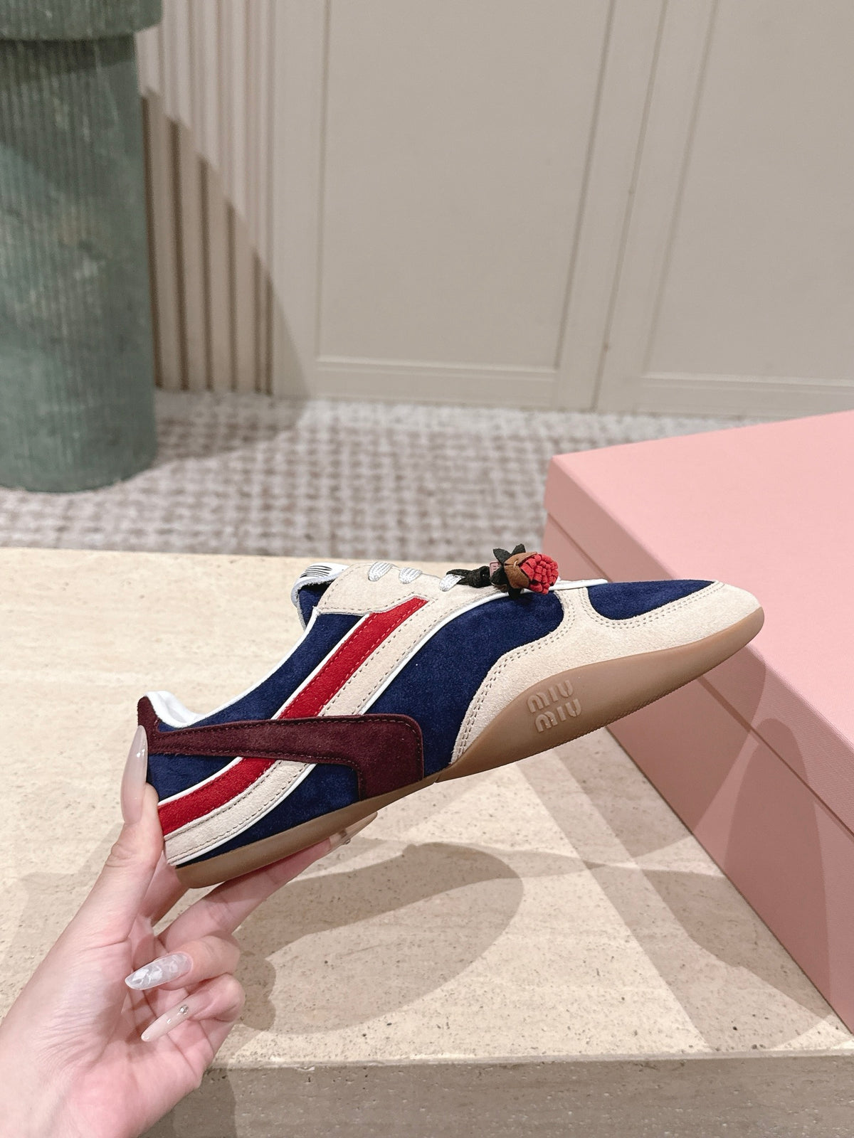 suede and shearling sneakers