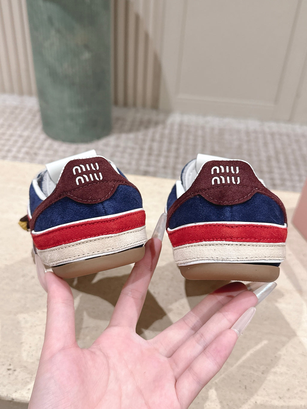 suede and shearling sneakers