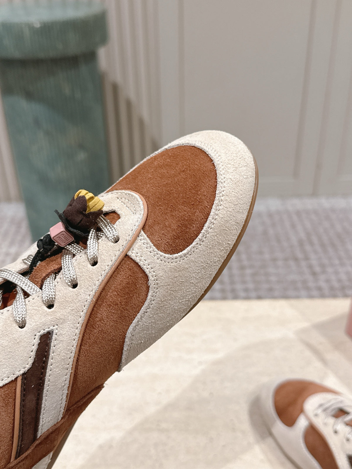 suede and shearling sneakers