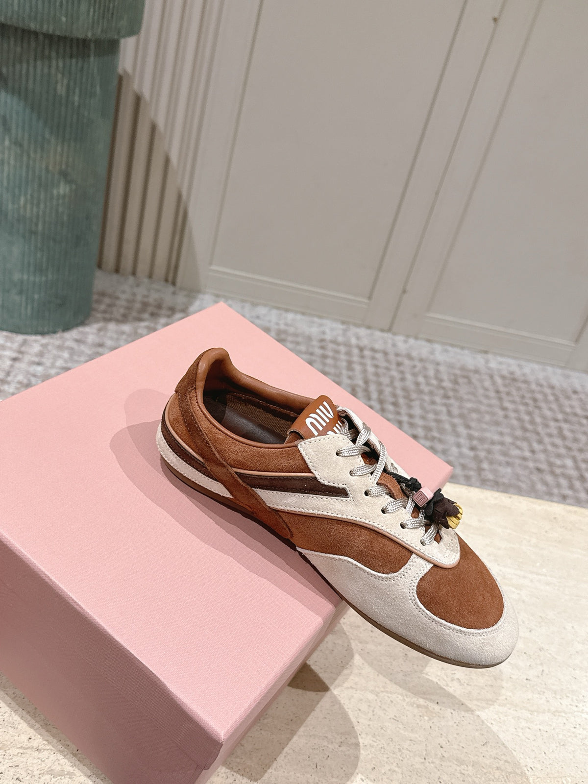 suede and shearling sneakers