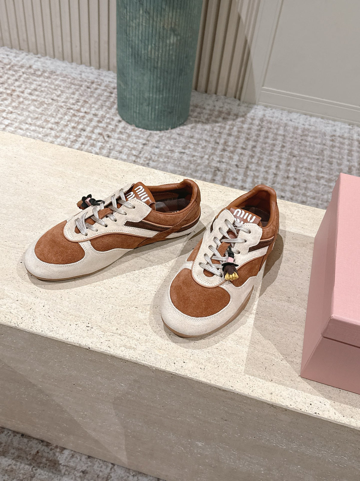 suede and shearling sneakers