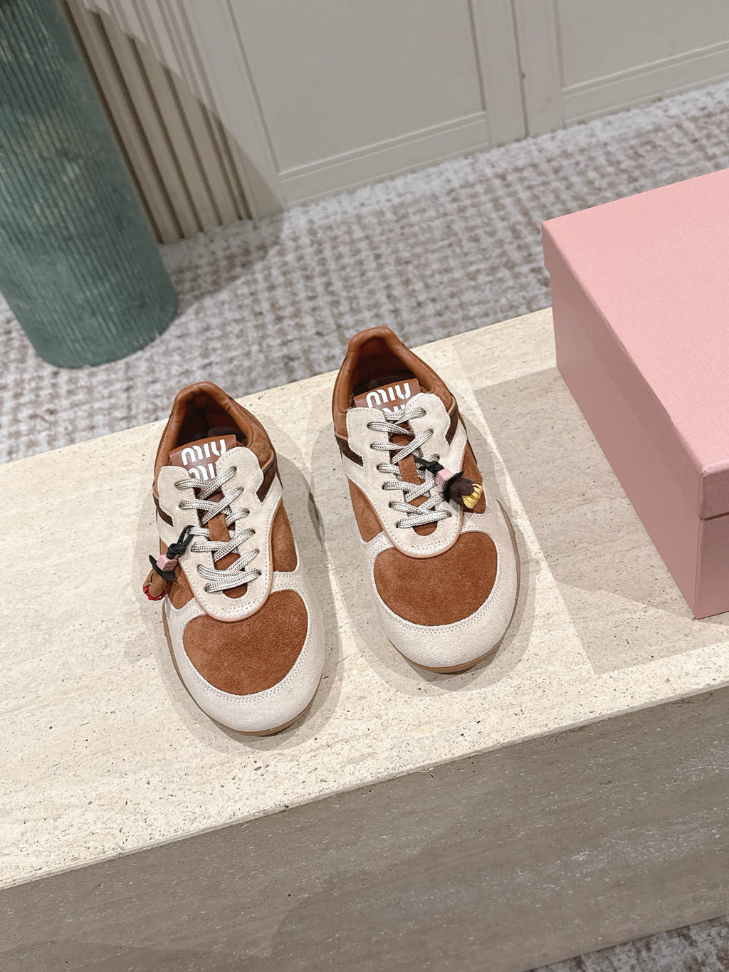 suede and shearling sneakers
