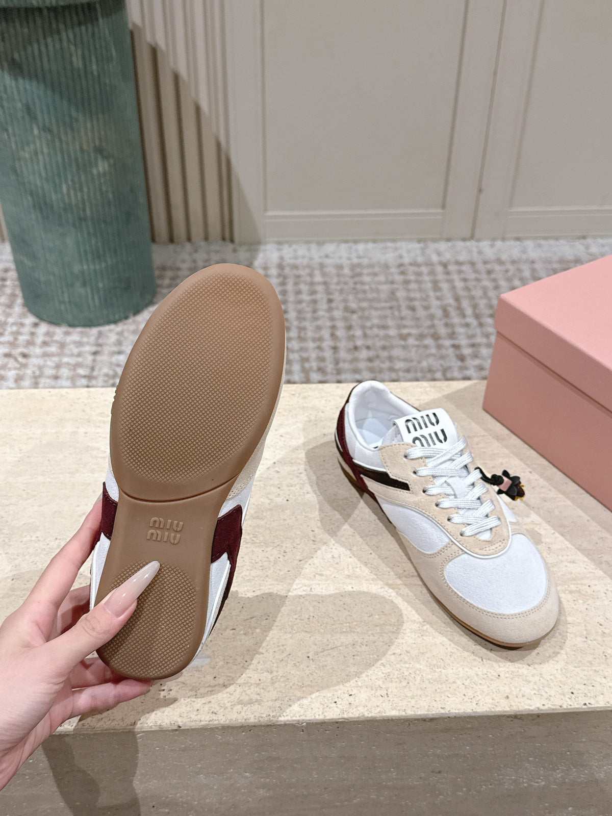 suede and shearling sneakers