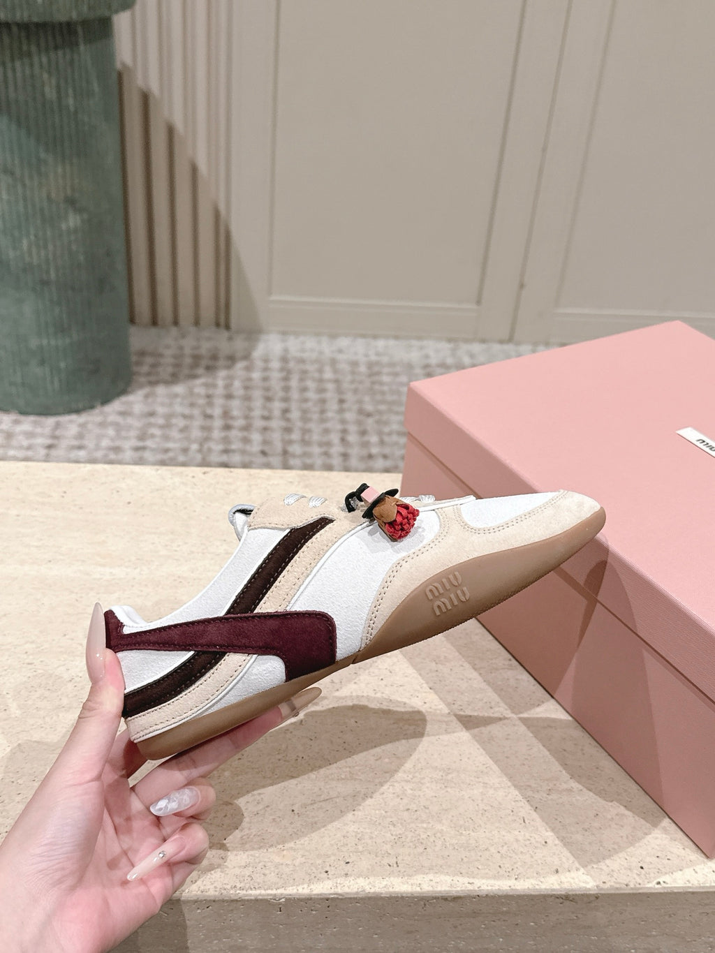 suede and shearling sneakers
