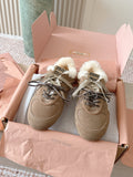 Gymnasium leather-trimmed suede sneakers