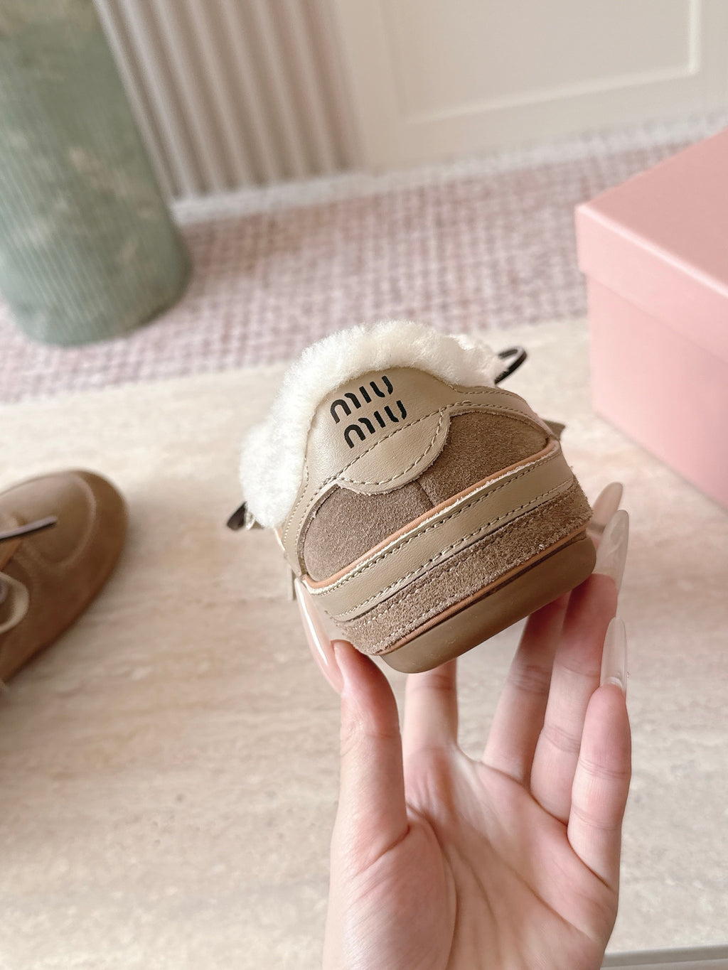 Gymnasium leather-trimmed suede sneakers