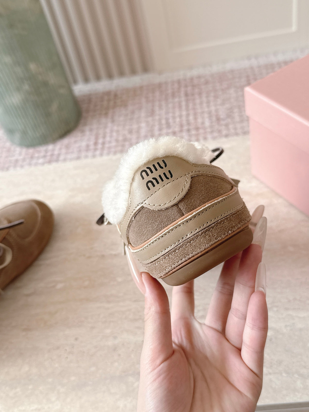 Gymnasium leather-trimmed suede sneakers