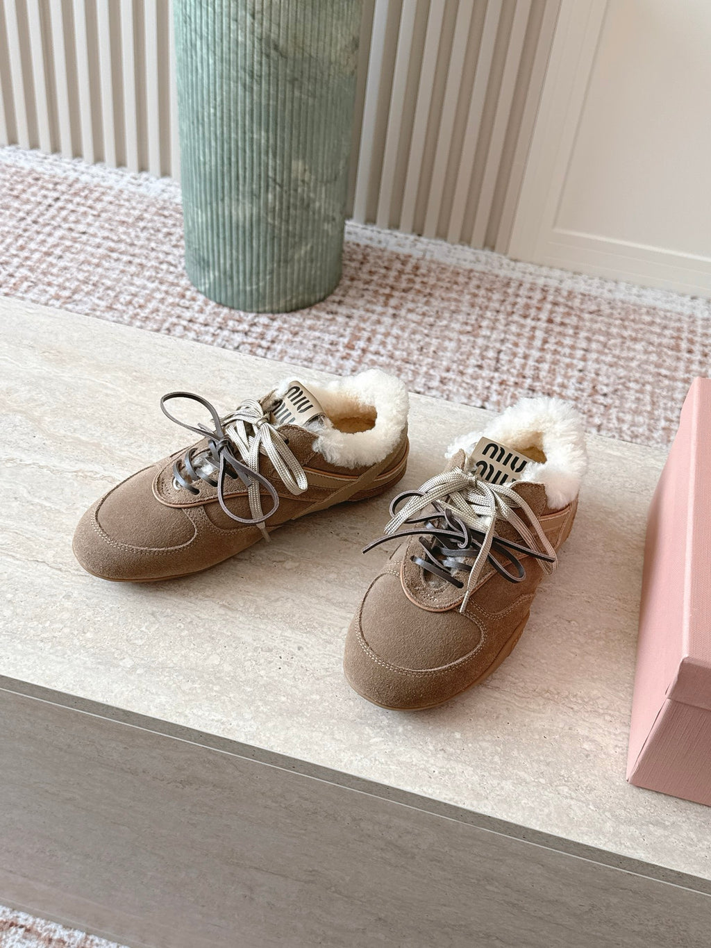 Gymnasium leather-trimmed suede sneakers